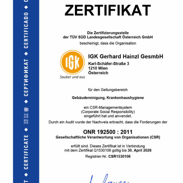 Zertifikat ISO 192500